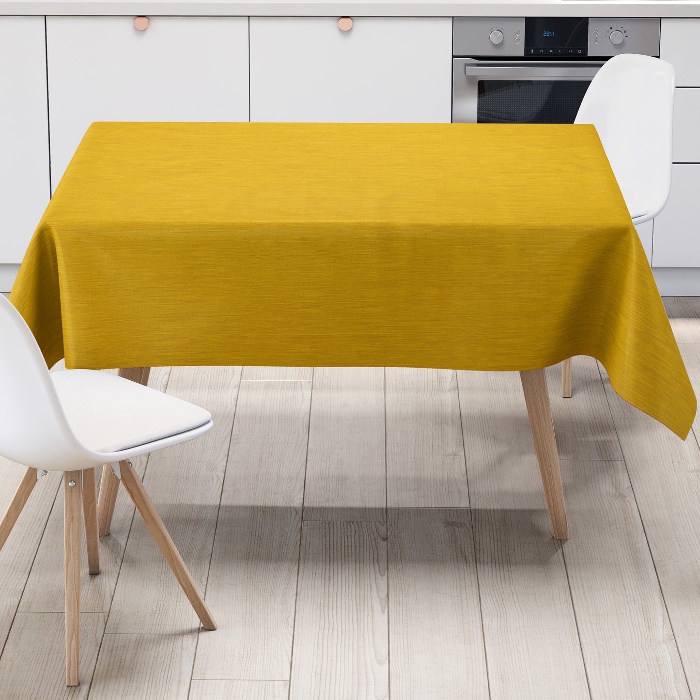 Wachstuch Tischdecke geprägt P733-7 Leinenstruktur curry gelb eckig rund oval