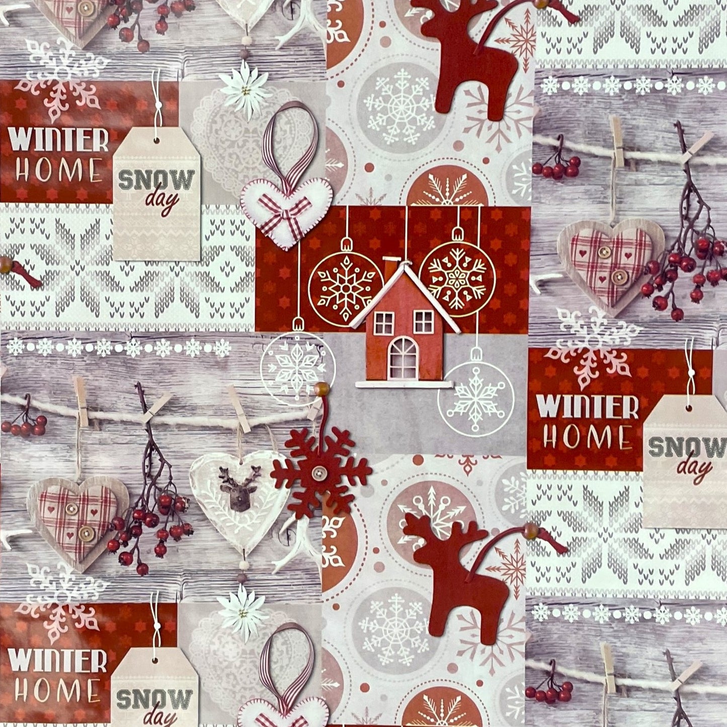 KEVKUS Wachstuch Tischdecke Weihnachten P8013-1 SNOW DAY eckig rund oval
