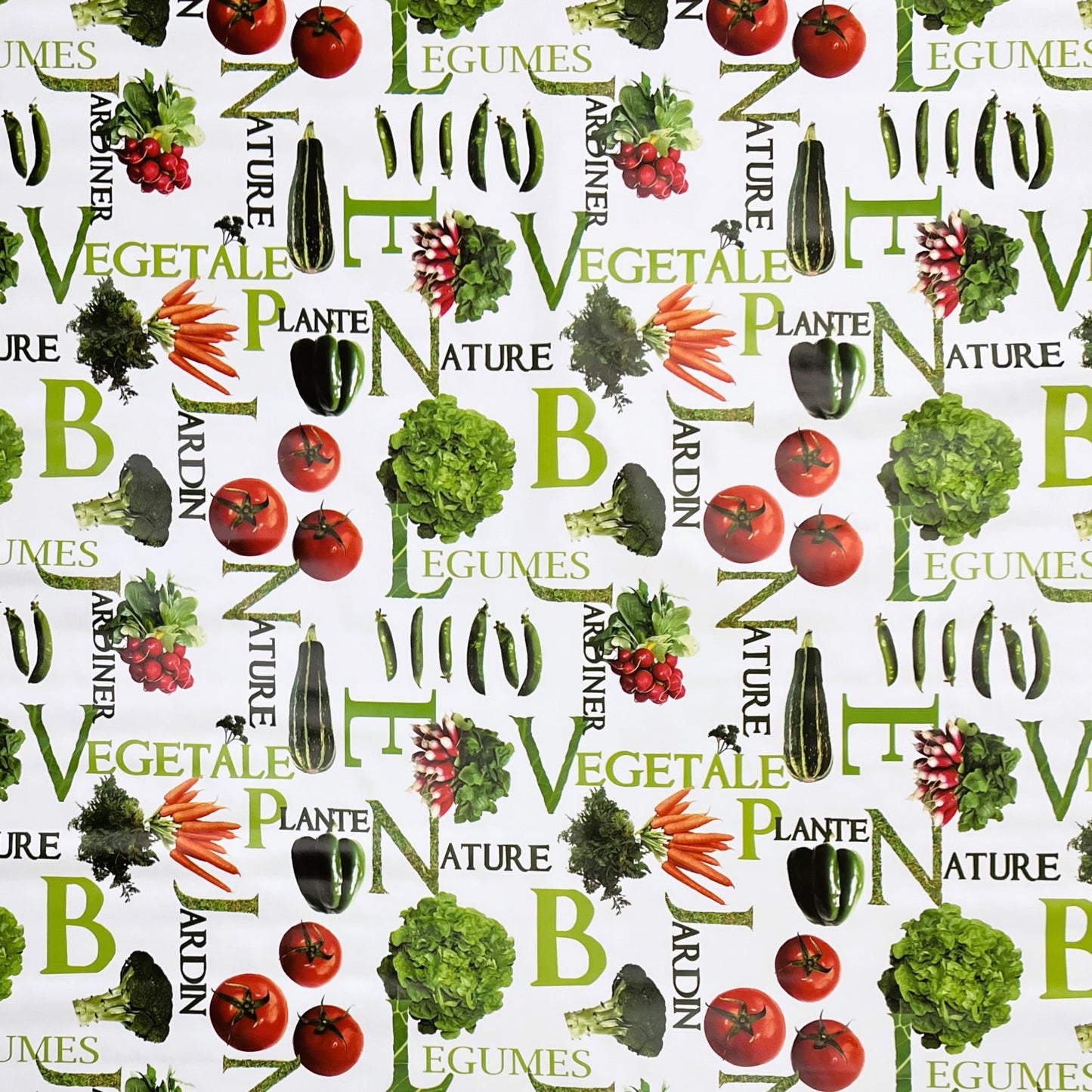 Nappe en toile cirée P8192-1 légumes salade tomate cuisine carrée ronde ovale