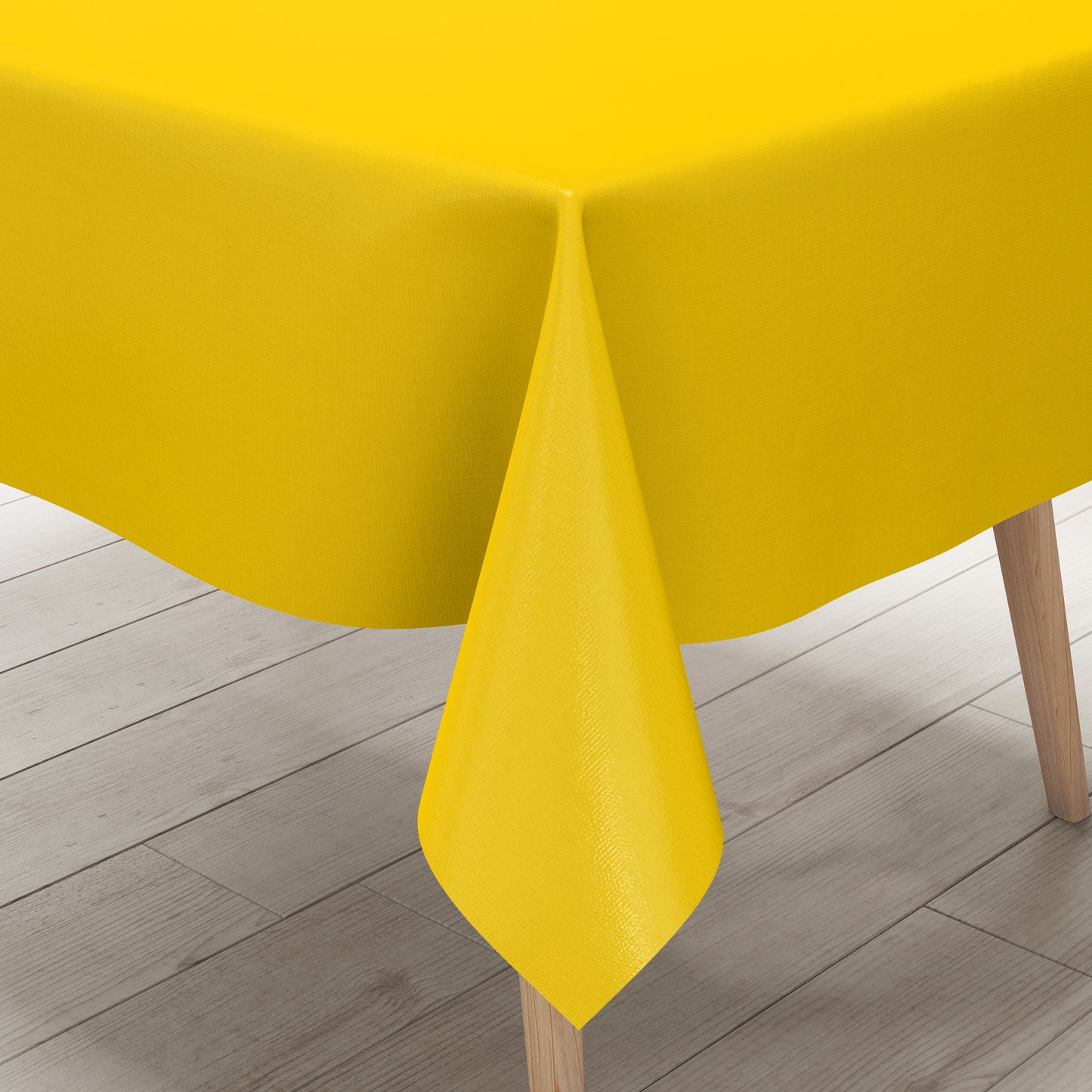 Oilcloth tablecloth uni 109 plain yellow square round oval