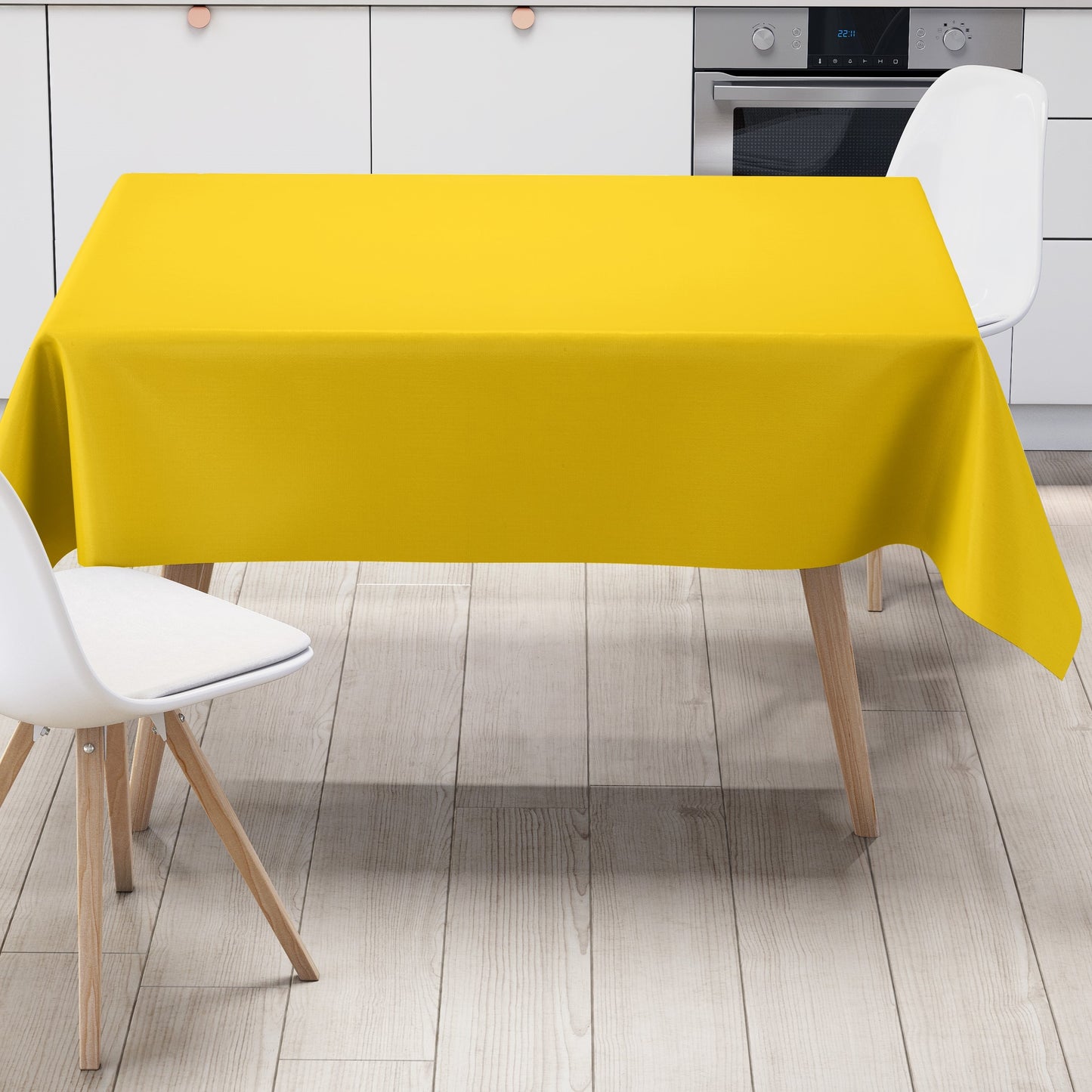 Oilcloth tablecloth uni 109 plain yellow square round oval