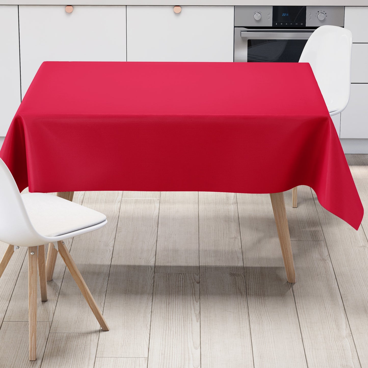 Oilcloth tablecloth uni 186 plain red square round oval
