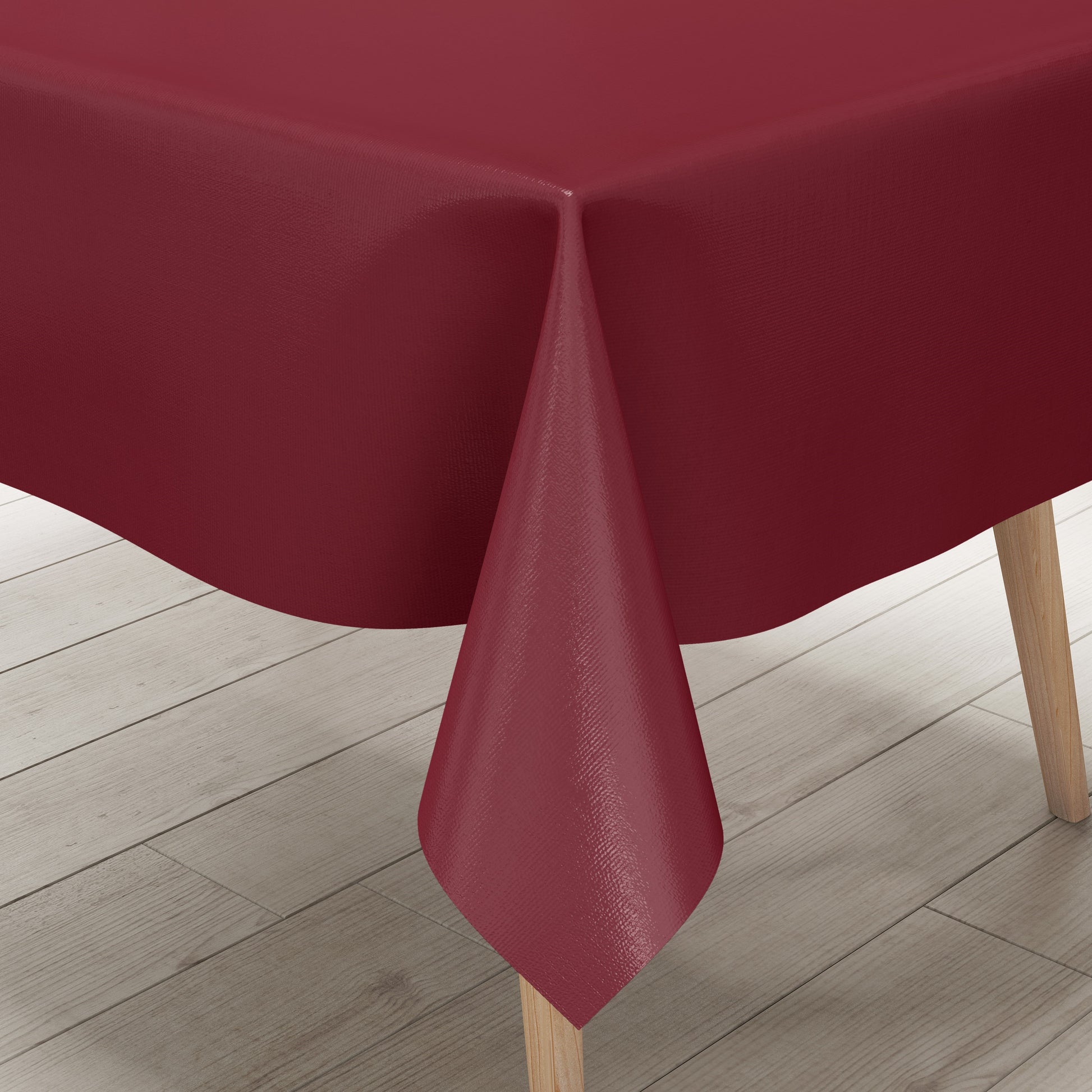 abwaschbare Wachstuch Tischdecke uni dunkelrot bordeaux einfarbig Rollenware Meterware