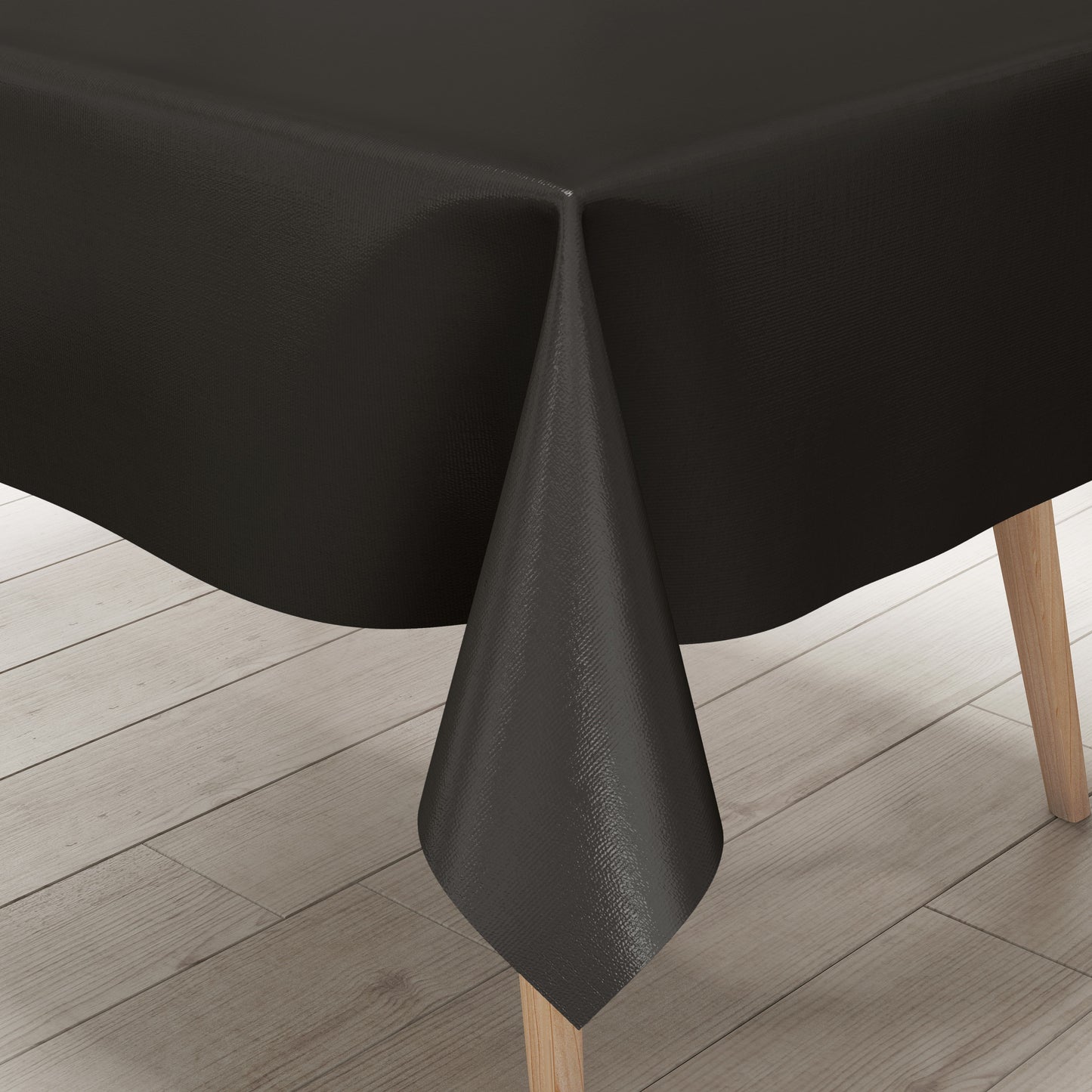 Oilcloth tablecloth uni 24 plain black square round oval
