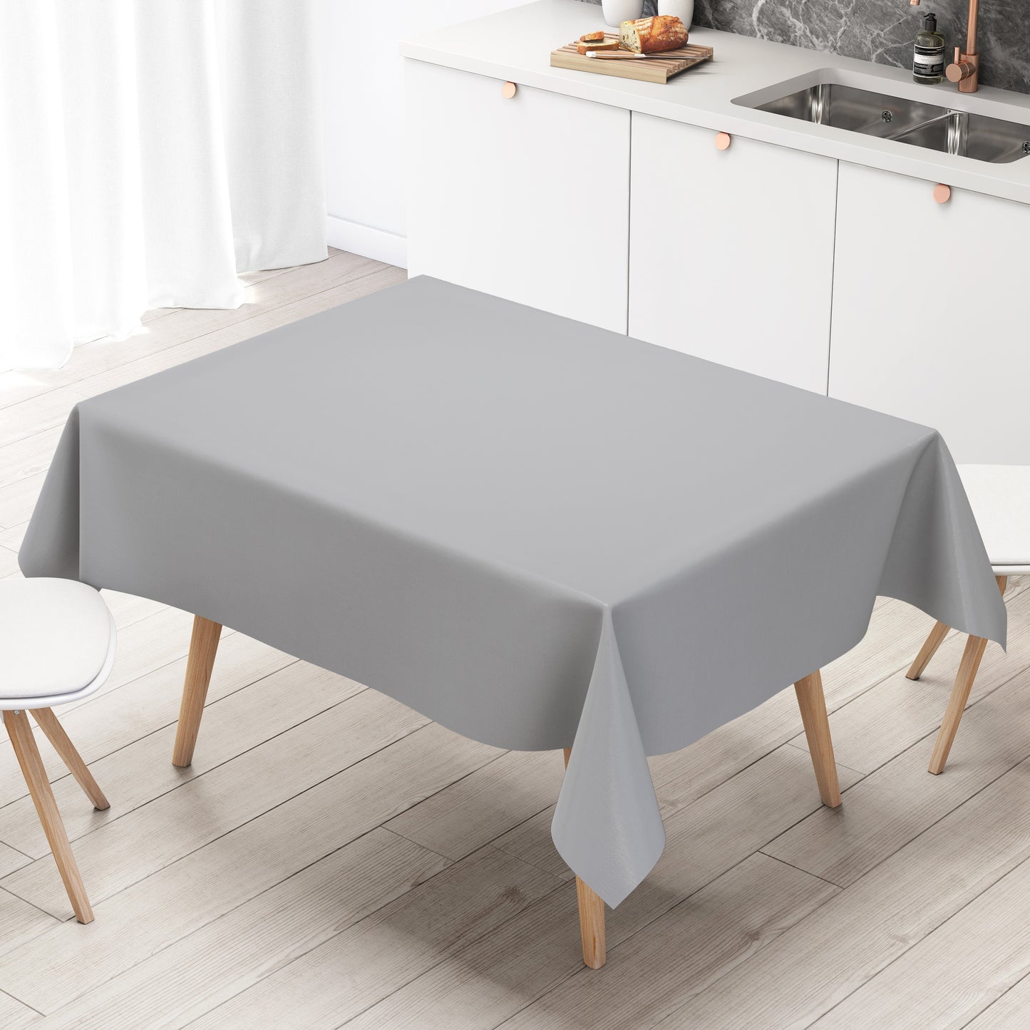 Wachstuch Tischdecke uni 422 einfarbig unifarben grau eckig rund oval