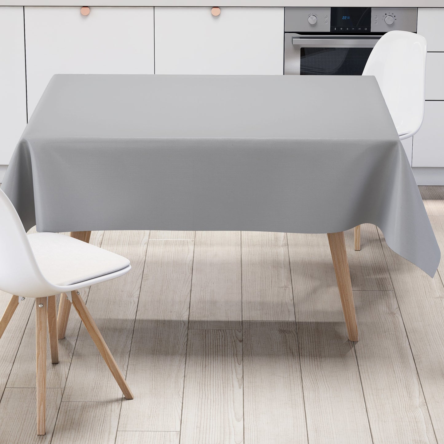 Oilcloth tablecloth uni 422 plain grey square round oval