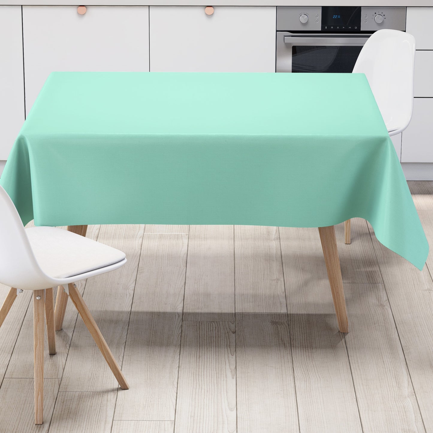 Nappe en toile cirée uni 6027 unie couleurs unies vert menthe carrée ronde ovale