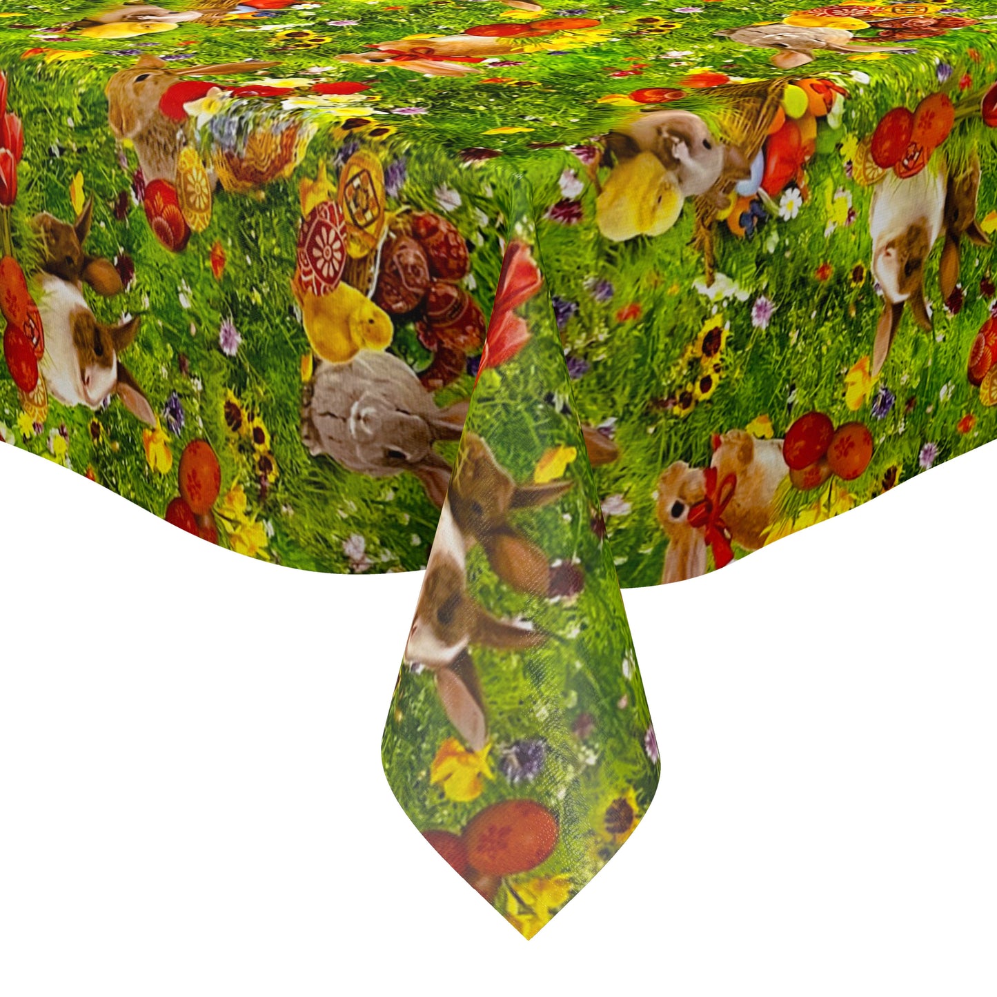 Nappe toile cirée vendue au mètre 01002-00 Pâques Lapin de Pâques Oeufs de Pâques carré rond ovale
