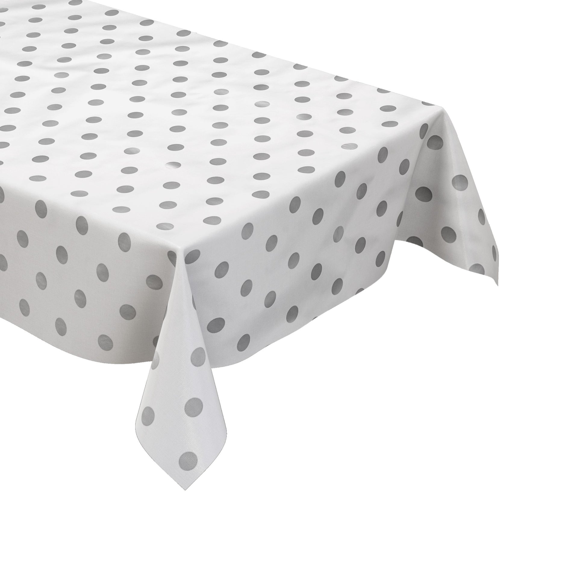 Wachstuch Tischdecke Punkte silber grau