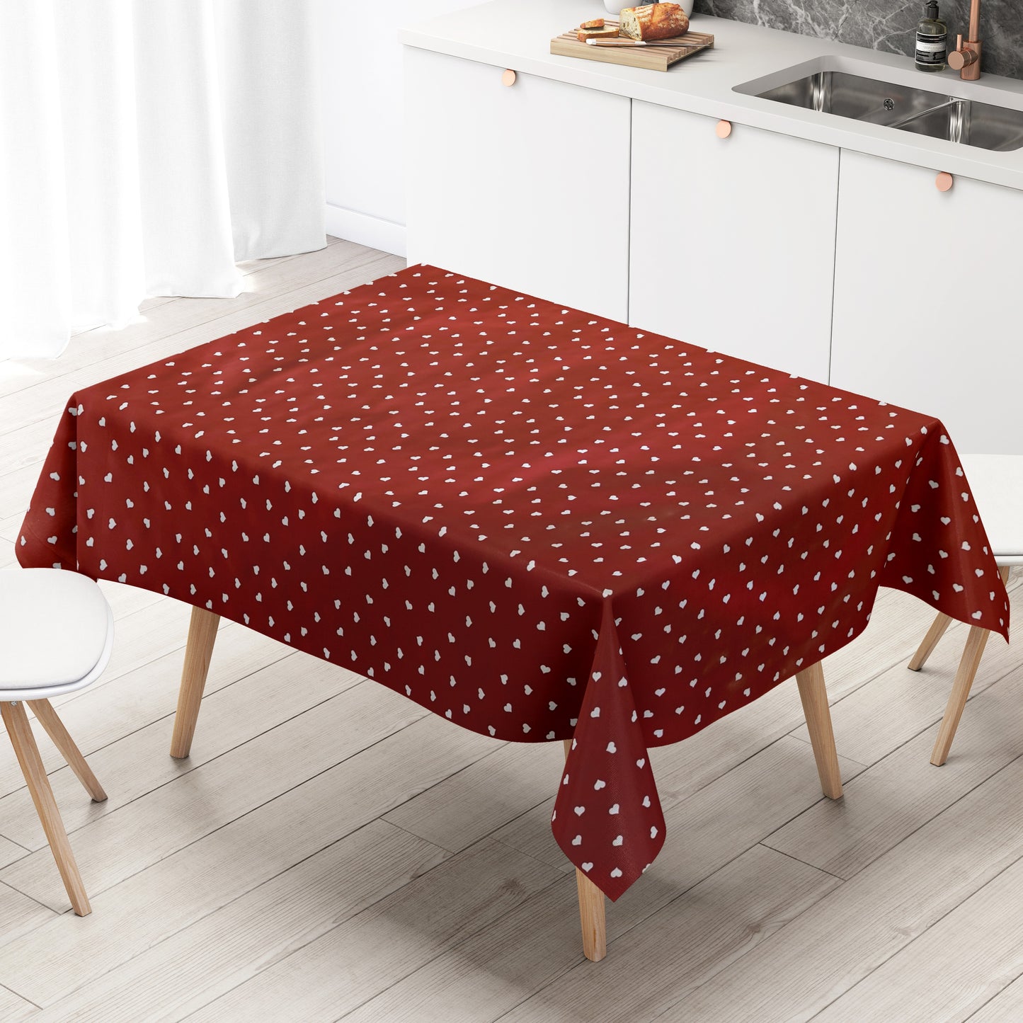 Wachstuch Tischdecke HErzen Love
