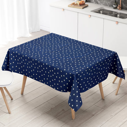 Wachstuch Tischdecke Herzen blau