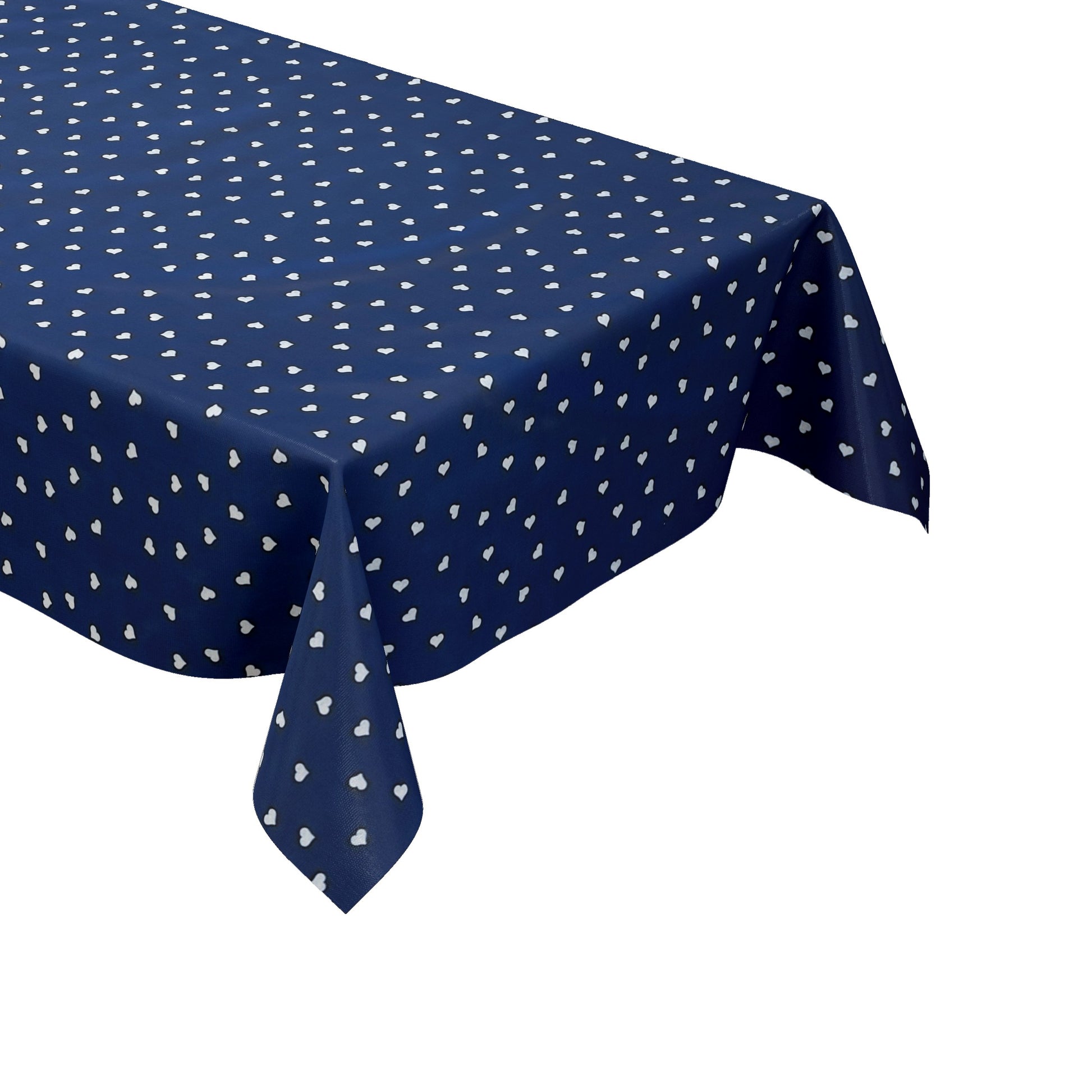 Wachstuch Tischdecke Herzen blau