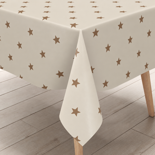 Wachstuch Tischdecke 01280-06 beige Sterne Weihnachten Advent eckig rund oval