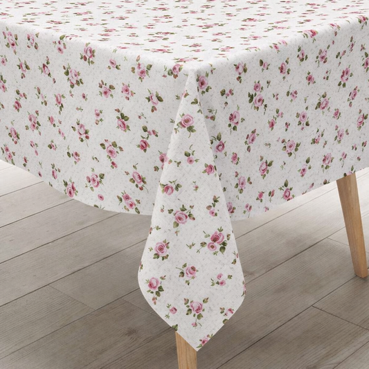 Wachstuch Tischdecke 01389-01 Blümchen klein rosa eckig rund oval