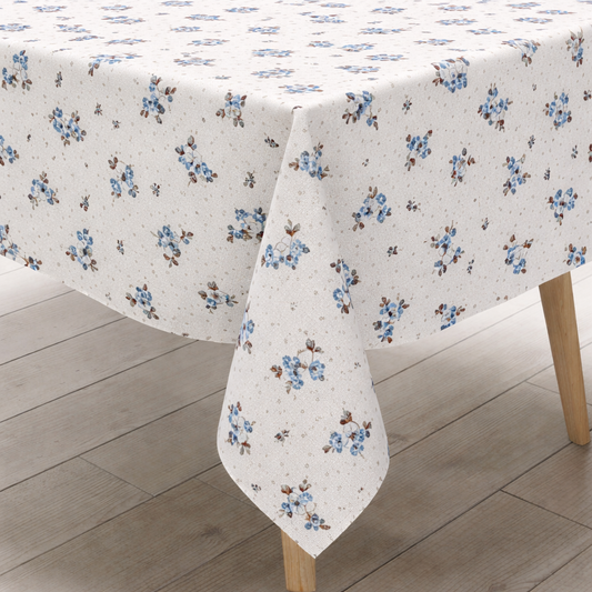 Wachstuch Tischdecke 01389-03 Blümchen klein blau eckig rund oval