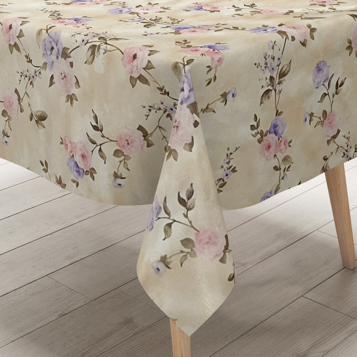 Wachstuch Tischdecke 01502-04 beige cremefarben Rosen Blüten klassisch –