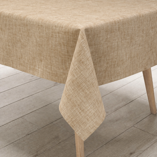 Wachstuch Tischdecke 01504-04 einfarbig uni hellbraun geprägte Struktur eckig rund oval