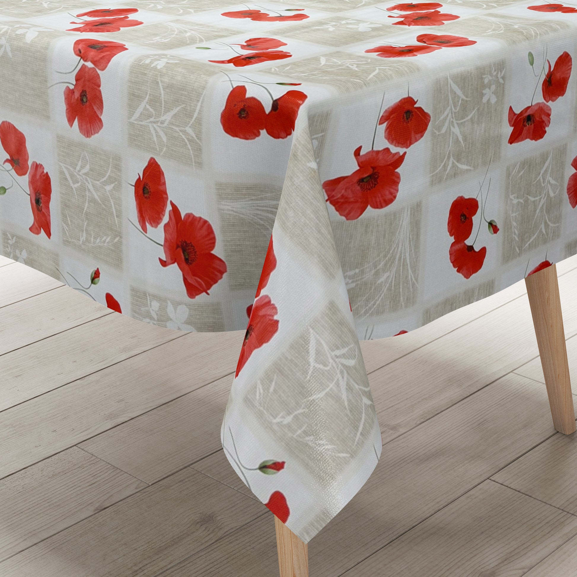 Wachstuch Tischdecke Mohnblumen