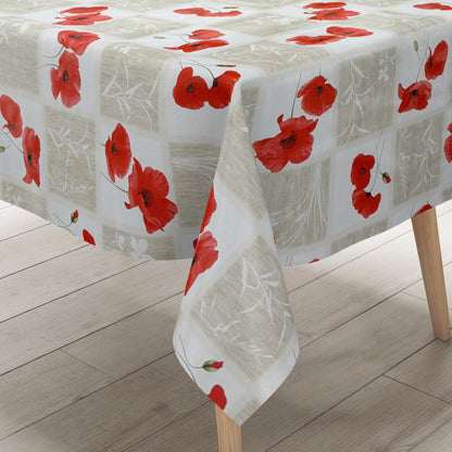 Wachstuch Tischdecke Mohnblumen