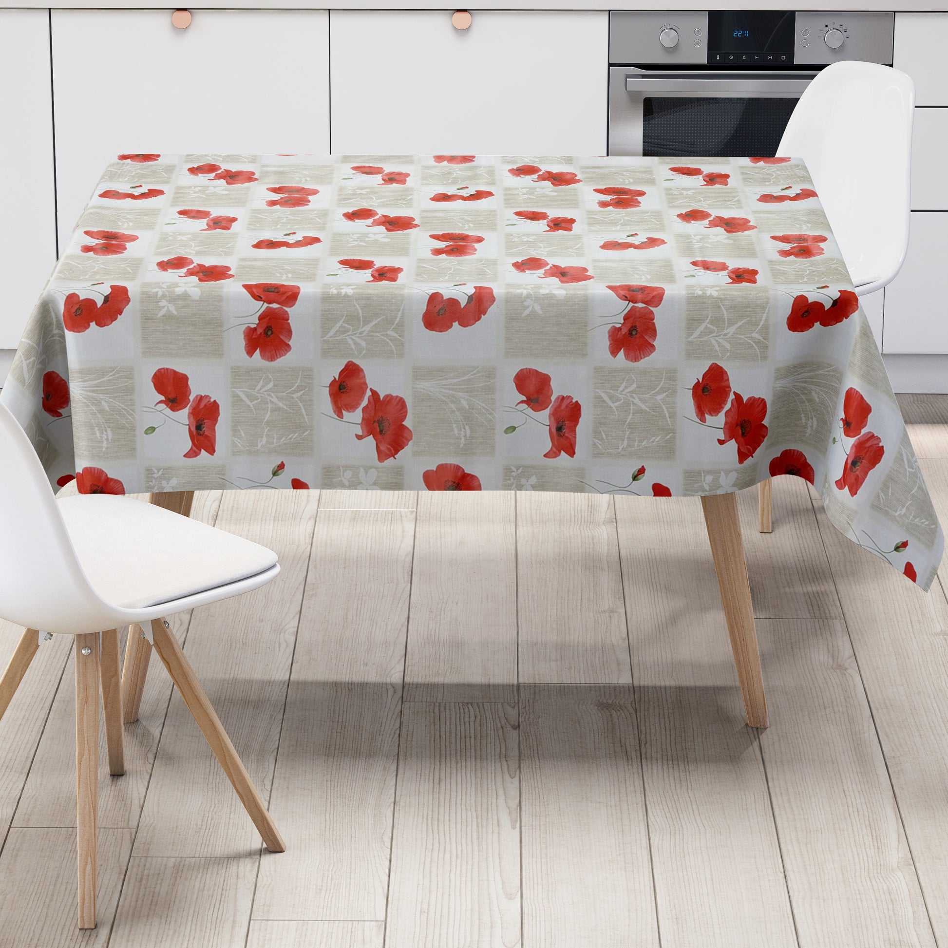 Wachstuch Tischdecke Mohnblumen