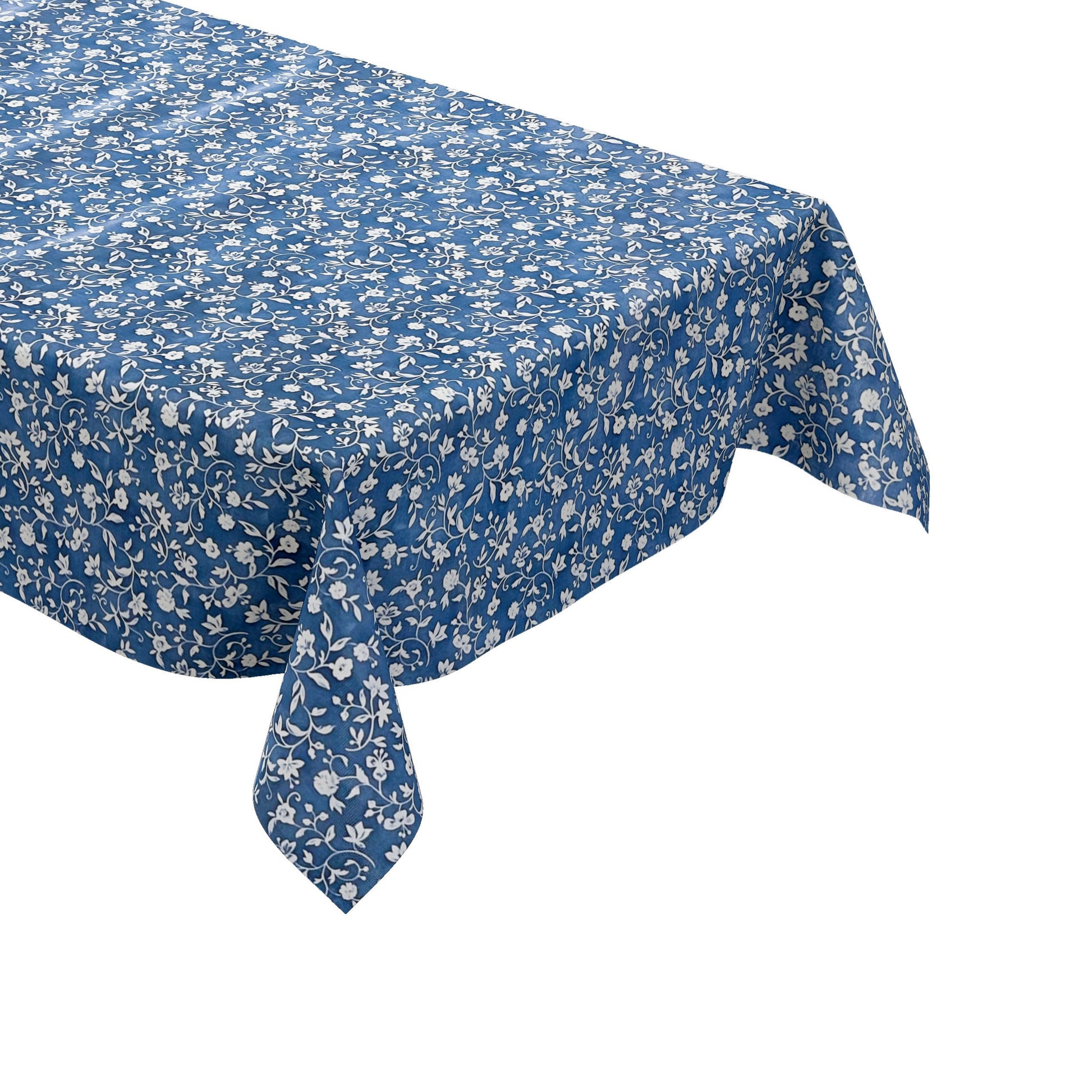 Wachstuch Tischdecke Blumen Elegant blau