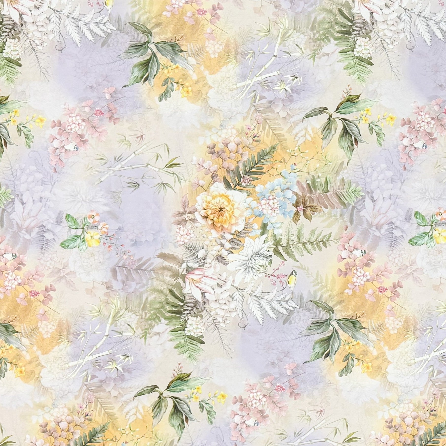 Wachstuch Tischdecke fliederfarben lüten Blumen