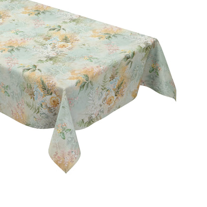 Wachstuch Tischdecke Blumen Blüten mintgrün