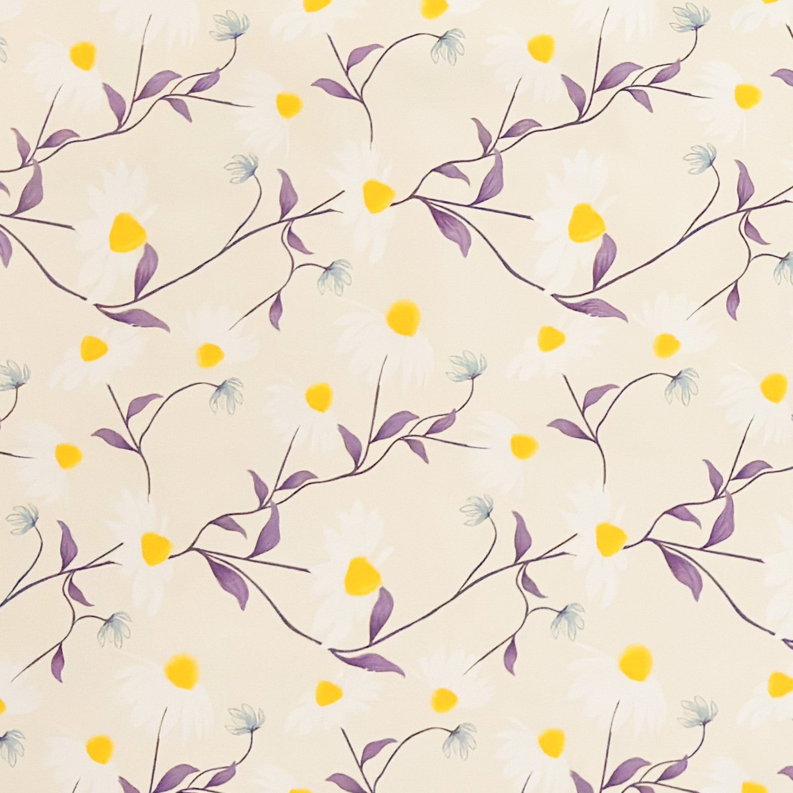 Wachstuch Tischdecke Margeriten beige