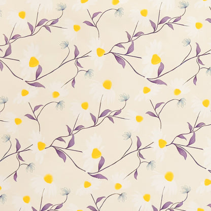 Wachstuch Tischdecke Margeriten beige