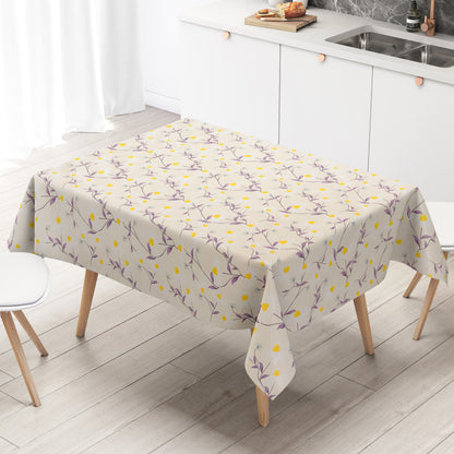 Wachstuch Tischdecke Margeriten beige