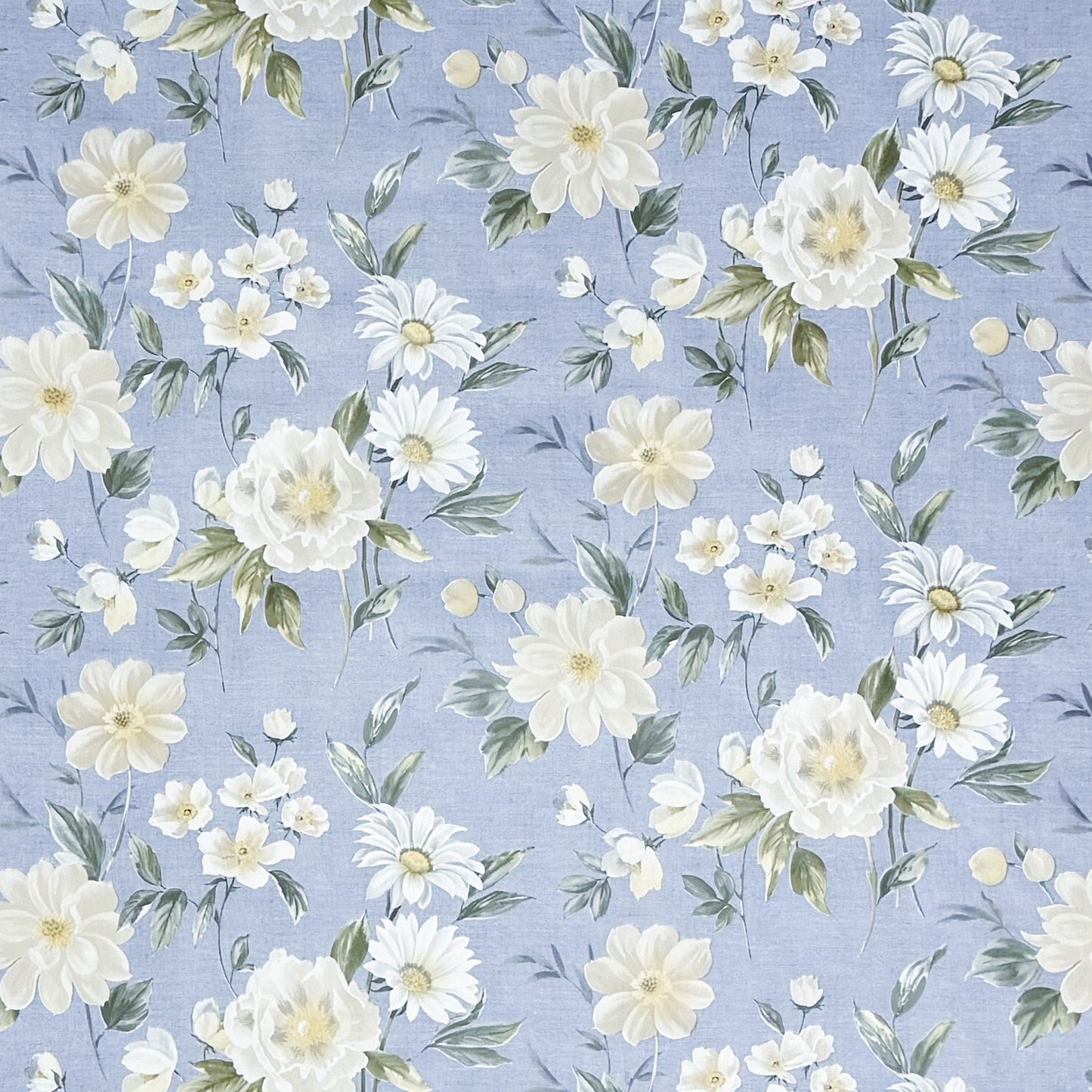 Nappe en toile cirée 01670-02 bleu clair fleurs floral carré rond ovale