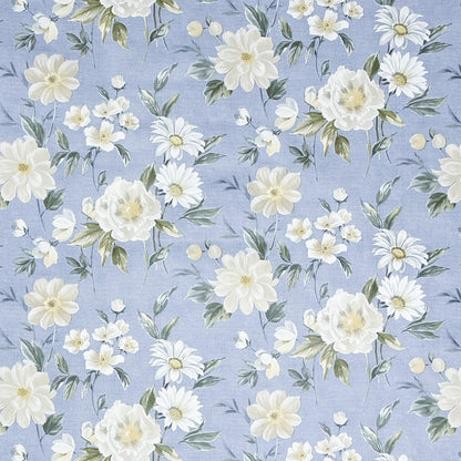 Nappe en toile cirée 01670-02 bleu clair fleurs floral carré rond ovale
