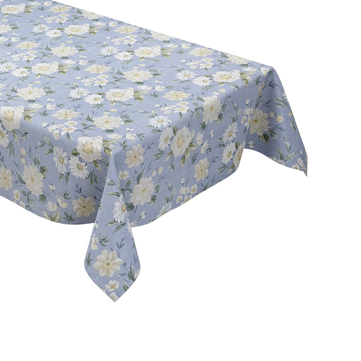 Nappe en toile cirée 01670-02 bleu clair fleurs floral carré rond ovale