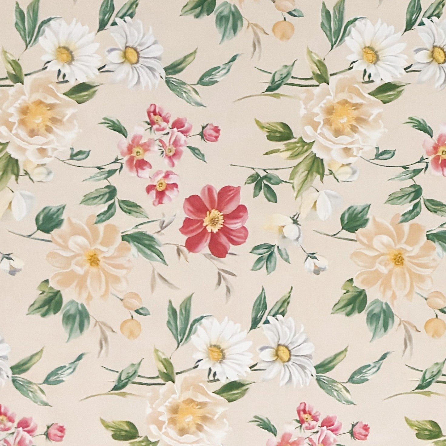 Wachstuch Tischdecke beige Rosen