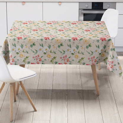 Wachstuch Tischdecke beige Rosen