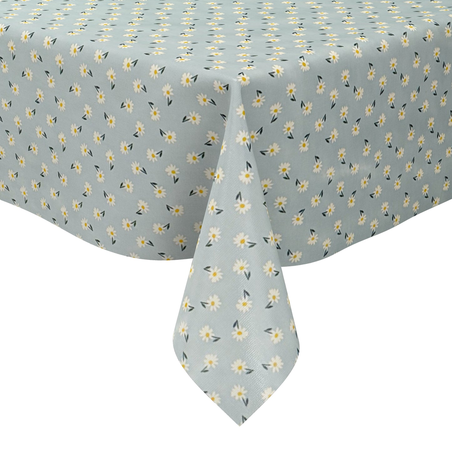 Nappe en toile cirée 01725-01 bleu clair marguerites fleurs de printemps carré rond ovale