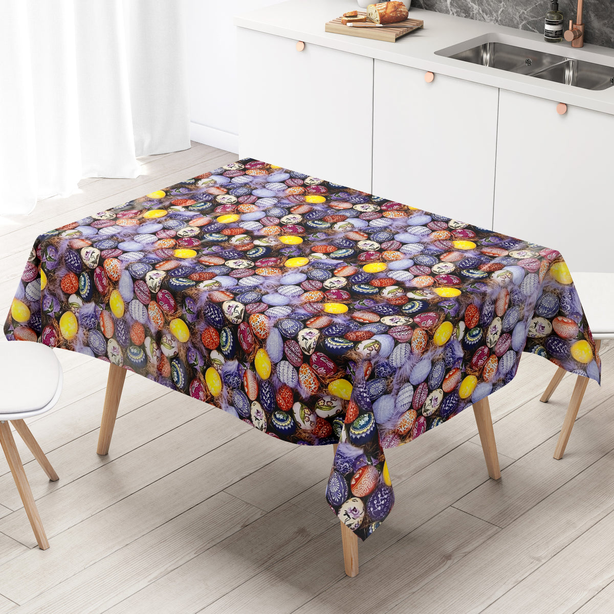 Ilkadim Wachstuch Tischdecke Osterhase – Meterware Mit Fleece-Rückseite, Abwaschbar & Rutschfest, Größe Wählbar (z.B. 100x140 Cm)