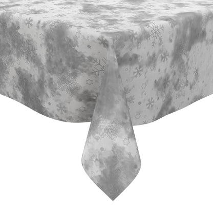 Wachstuch Tischdecke 01730-04 silber Schneeflocken Weihnachten Winter eckig rund oval