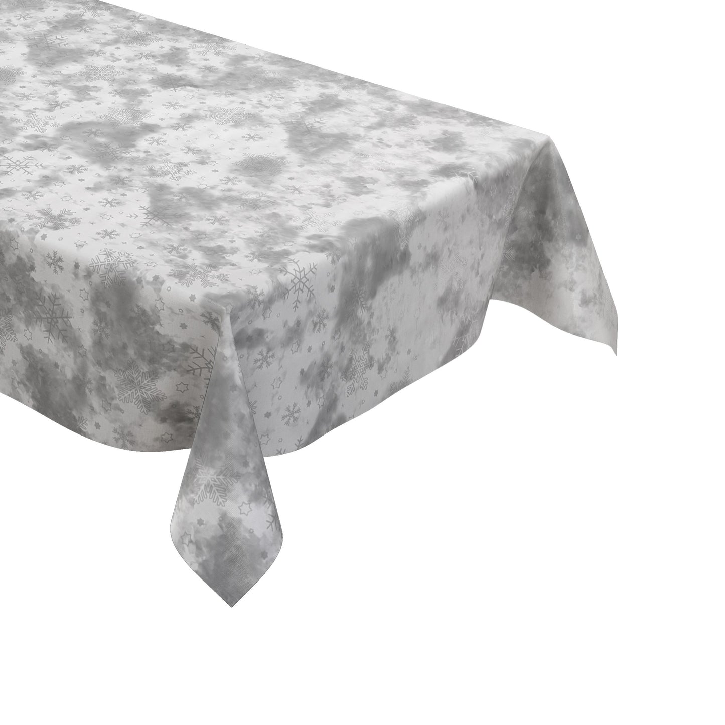 Wachstuch Tischdecke 01730-04 silber Schneeflocken Weihnachten Winter eckig rund oval
