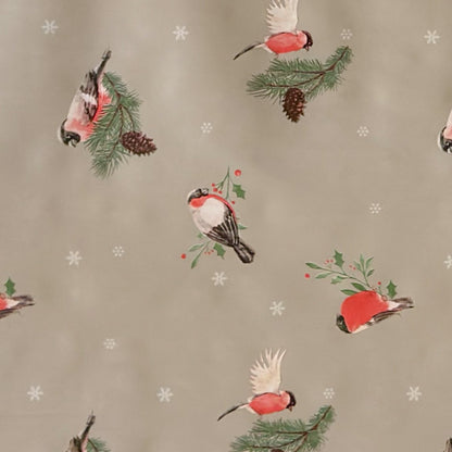 Wachstuch Tischdecke Rothkehlchen Winter Weihnachten