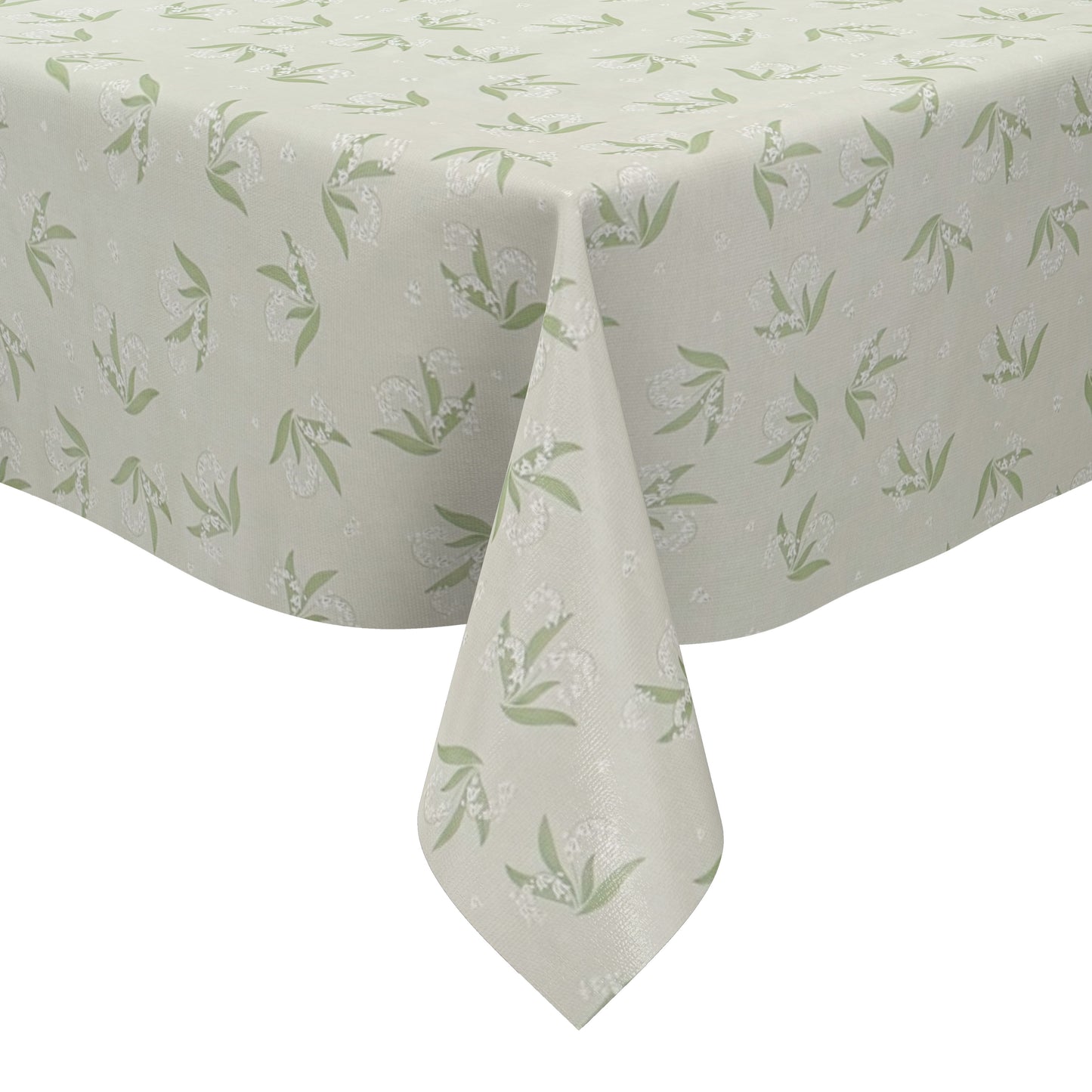 Nappe en toile cirée 01746-01 muguet printanier vert clair carrée ronde ovale
