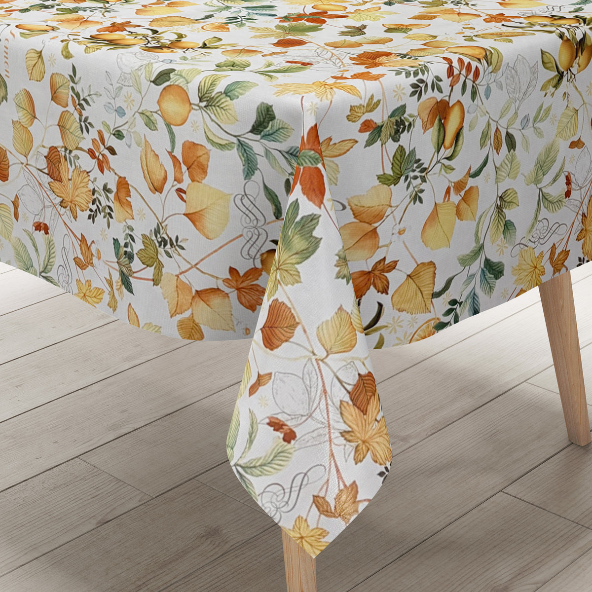 Wachstuch Tischdecke 01754-00 Laub Blätter Herbst Autumn Zitronen ecki –