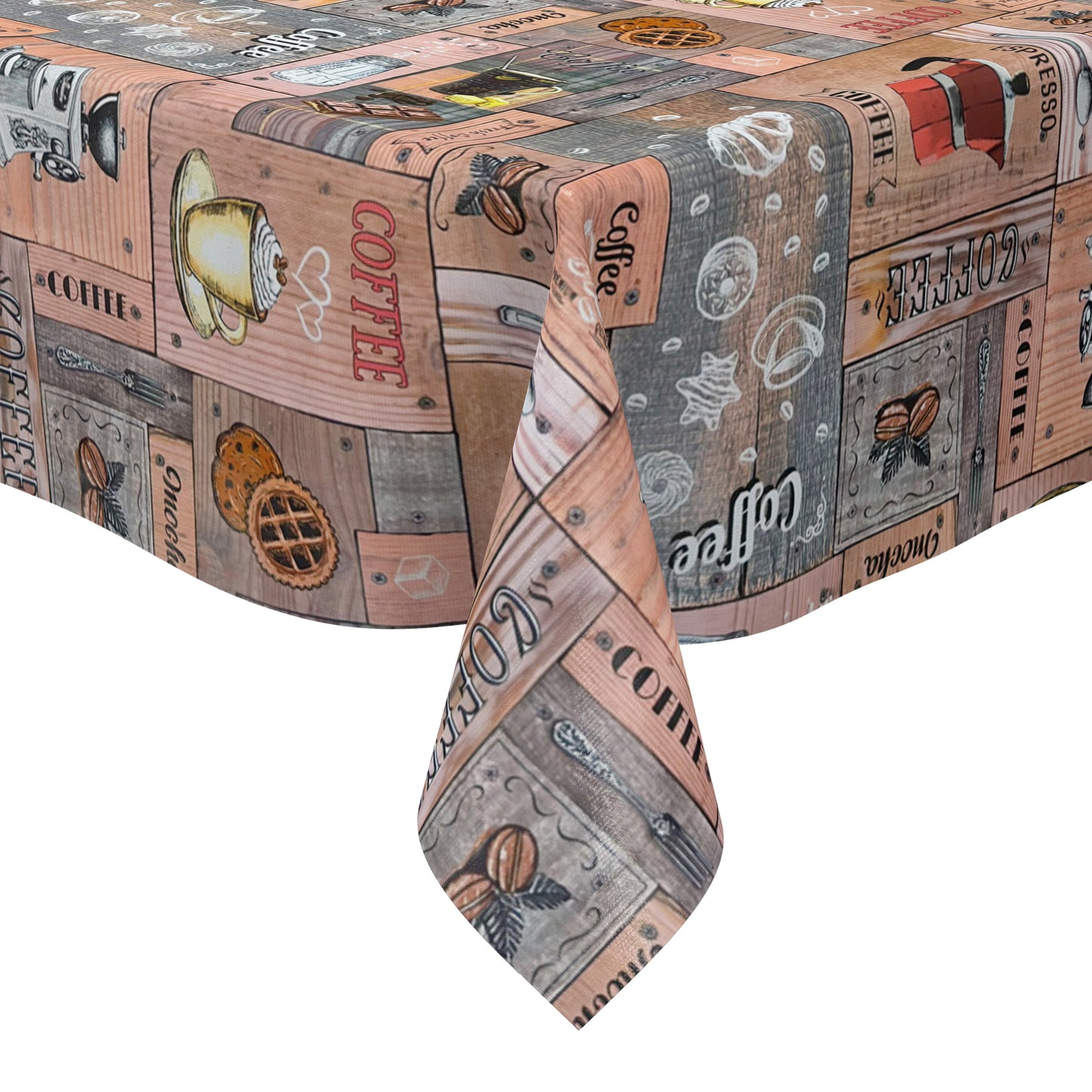 Wachstuch Tischdecke Coffee Design im Vintage Stil