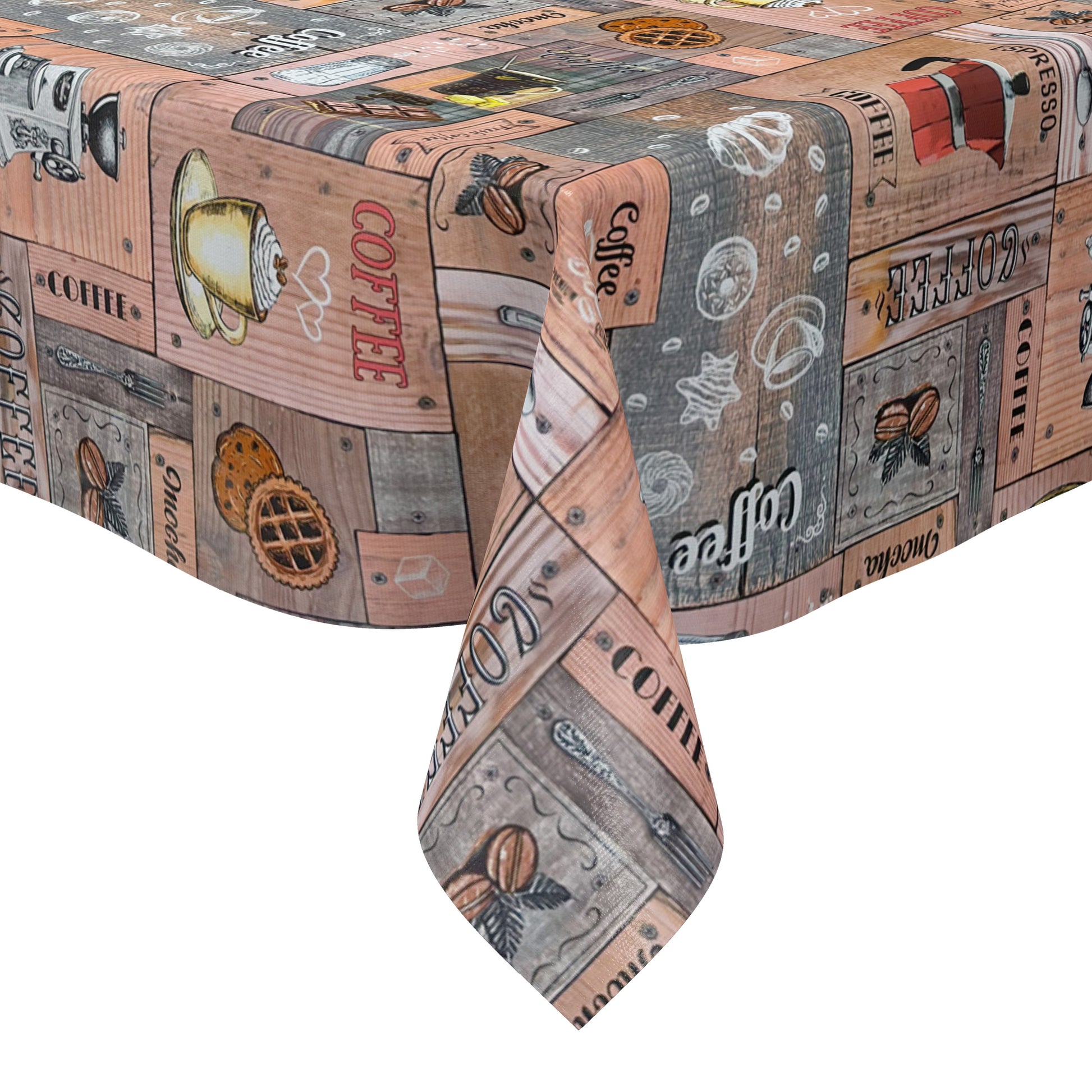 Wachstuch Tischdecke Coffee Design im Vintage Stil