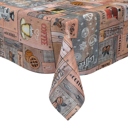 Wachstuch Tischdecke Coffee Design im Vintage Stil