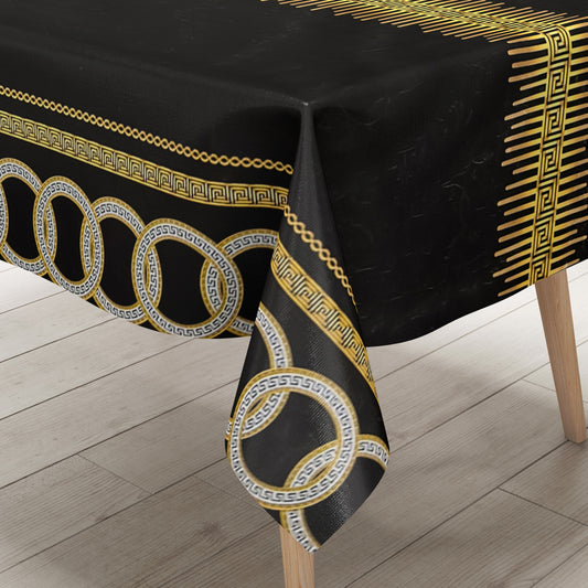 Wachstuch Tischdecke Damast mit Kettenmuster