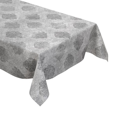 Wachstuch Tischdecke 06203-02 silber grau Ornamente Elegant Barock eckig rund oval