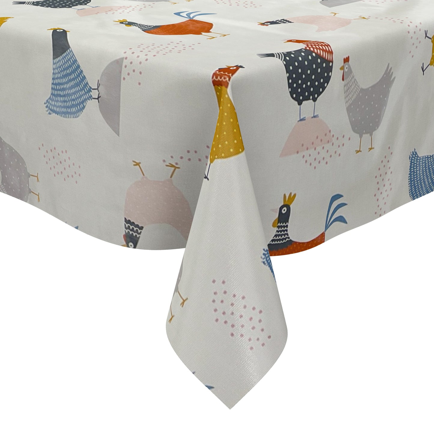 Wachstuchtischdecke 06285-00 bunte Hühner Henne Hahn Bauernhof abwaschbar Meterware eckig rund oval