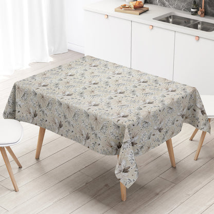 Wachstuch Tischdecke 06343-02 beige Kräuter Blüten Gräser eckig rund oval
