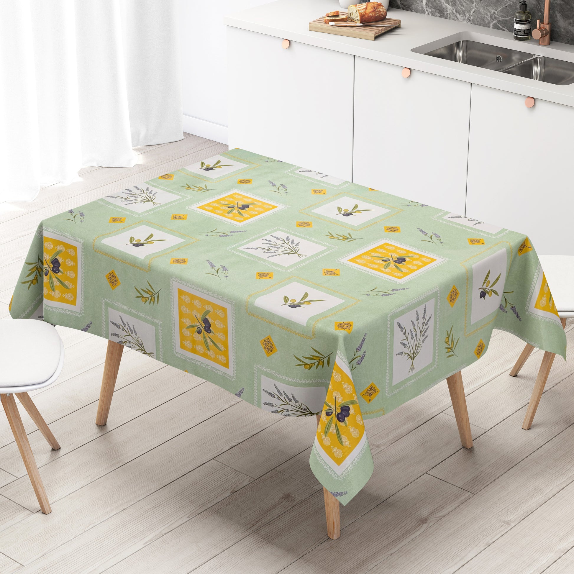 Wachstuch Tschdecke Oliven grün